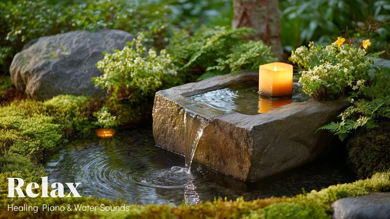 Healing Music for Calm Mind 🌿 Japanese Garden Water Sounds & Sleep Music