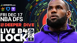 NBA DFS Picks 12\/17\/21 | Deeper Dive \& Live Before Lock