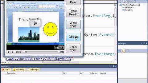 Visual Basic 2010 Express Tutorial 8 - Embedding And Playing YouTube Videos