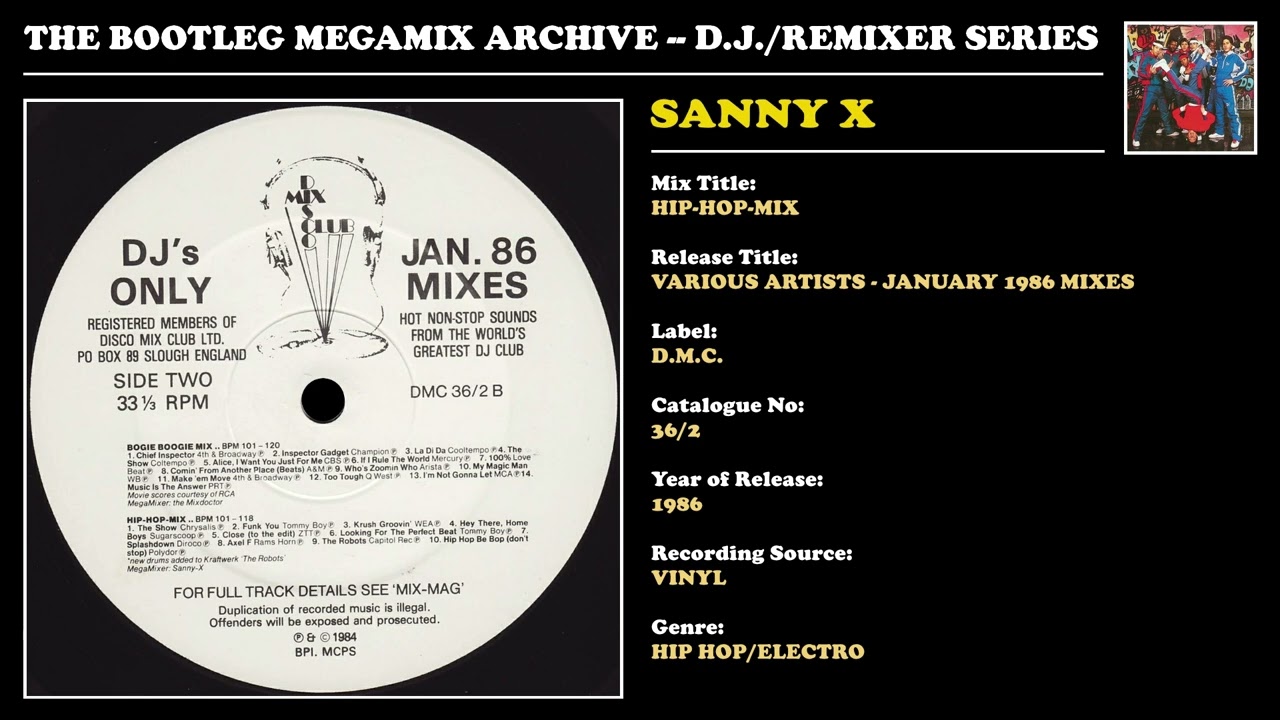 SANNY X * HIP-HOP-MIX * D.M.C. Records 36/2 * 1986