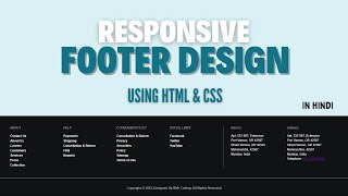 How to Make Responsive Footer Design Using HTML and CSS | Responsive Footer Section | In Hindi