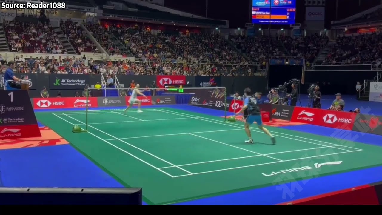 🇨🇳石宇奇 VS 周天成|🏸2024新加坡公开赛|低视角|🇨🇳Shi Yu Qi VS Chou Tien Chen| 🏸Singapore Open 2024|Nice Angle