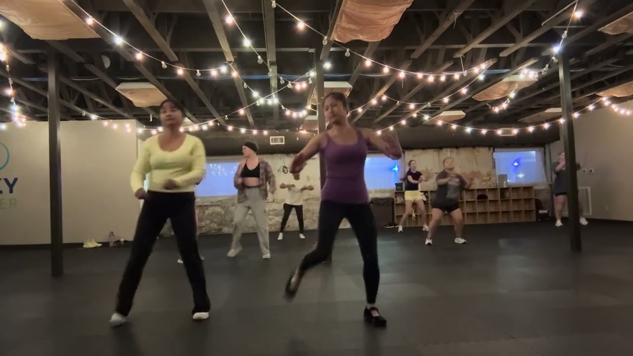 Two Asian lady dancing Zumba pt 1