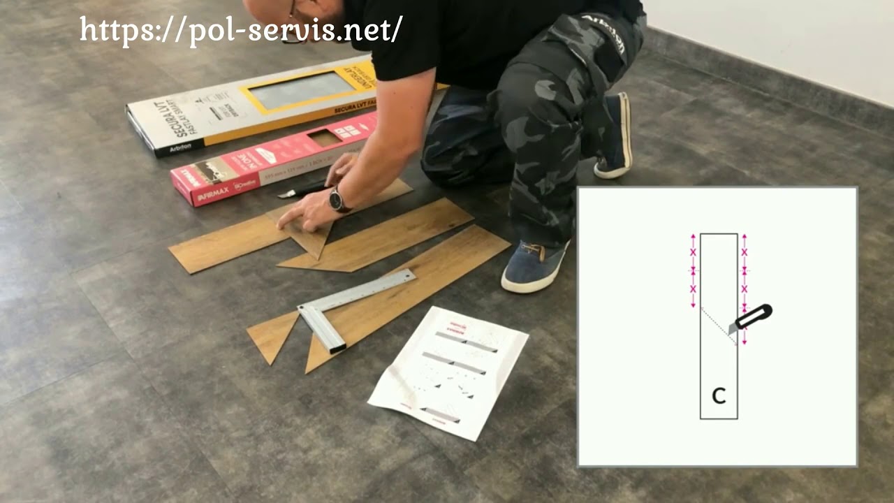 Укладка виниловой плитки ёлочкой на подложку Arbiton Secura LVT FASTLAY SMART. ПОЛ СЕРВИС ТМ