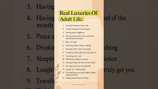 Real luxury in adulthood isn’t always about expensive things. ✨