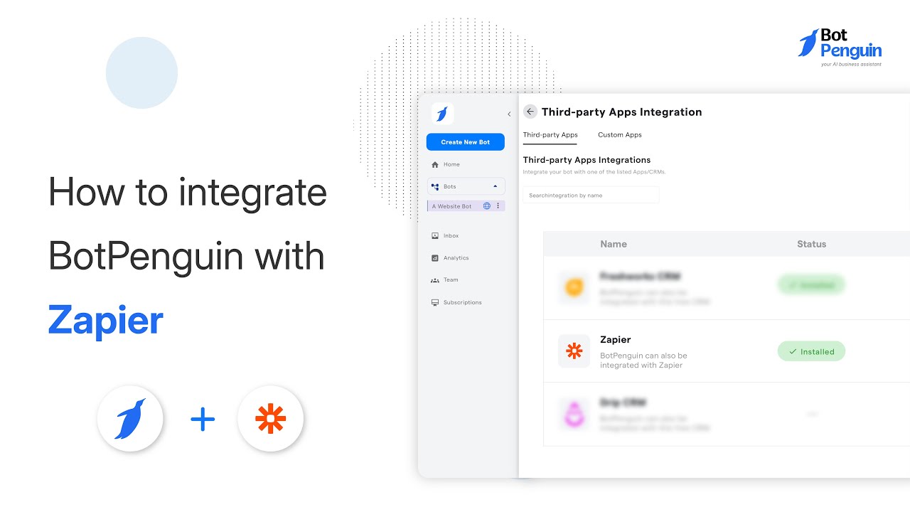 How to integrate BotPenguin Chatbot with Zapier? | BotPenguin ...