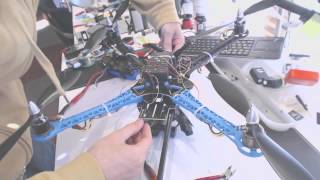 s500 drone quadcopter adjustments to boom gimbal antenna and receiver