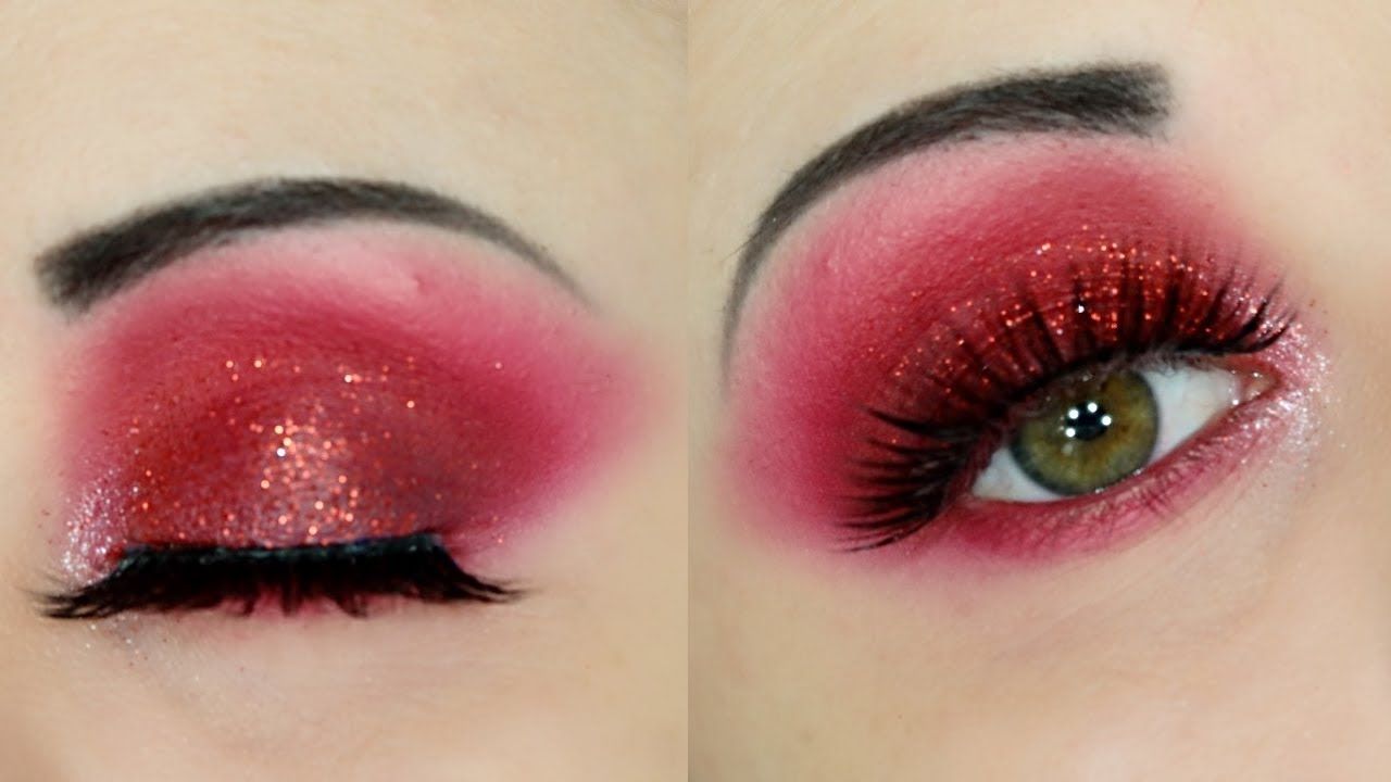 TUTORIAL DE MAQUIAGEM PARA OS OLHOS #11 - MAQUIAGEM VERMELHA COM GLITTER!