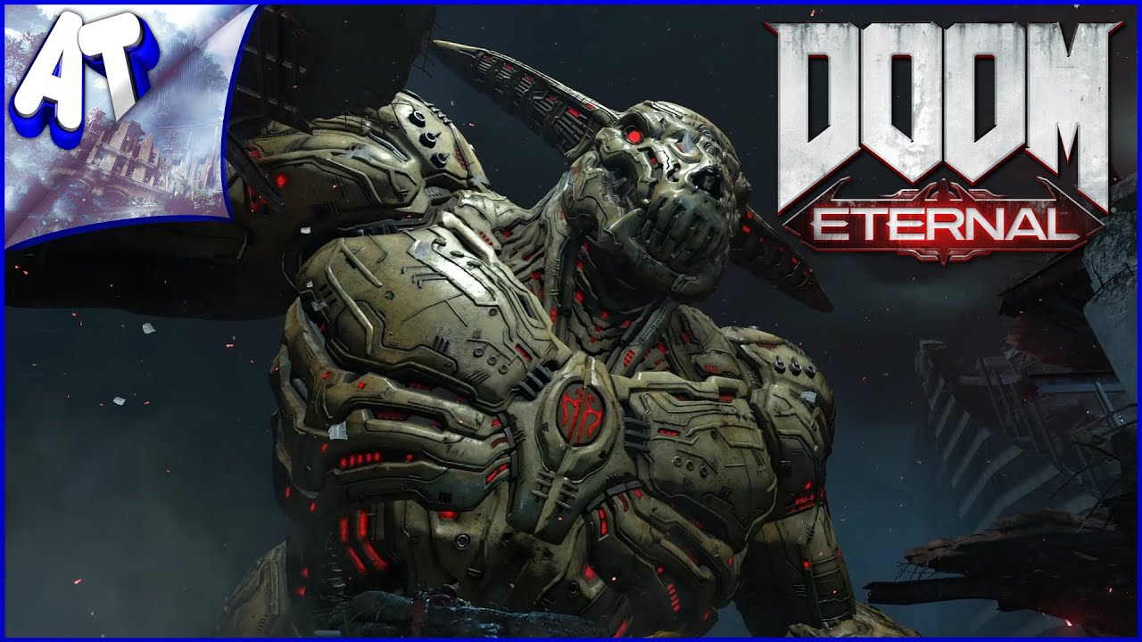 Финальный босс в игре. Икона греха Doom Eternal рост. Главный босс дум Этернал.