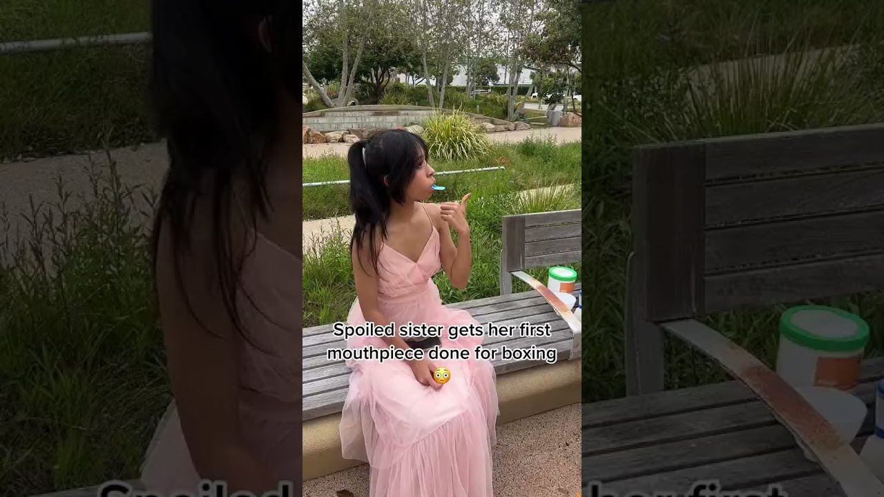 ⁣Spoiled Sister gets her first mouthpiece for boxing #spoiledsister