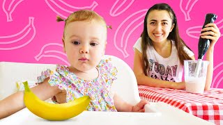 Anne Vlog. Sevcan Derine Muzlu Smoothie Yapıyor Bebekler Için Yemek Tarifleri