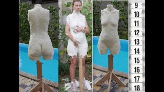 DIY: Как сделать манекен гипс + пена (часть 1) Dress Form Cast In Flexible Foam