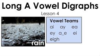 Vowel Digraphs - Long a - ai, ay, ea - Lesson 4