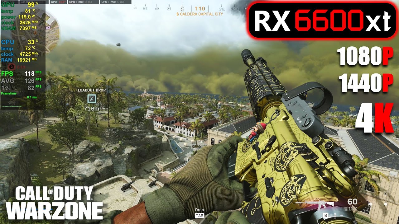 RX 6600 XT | COD Warzone - 1080p, 1440p, 4K - Low & High settings