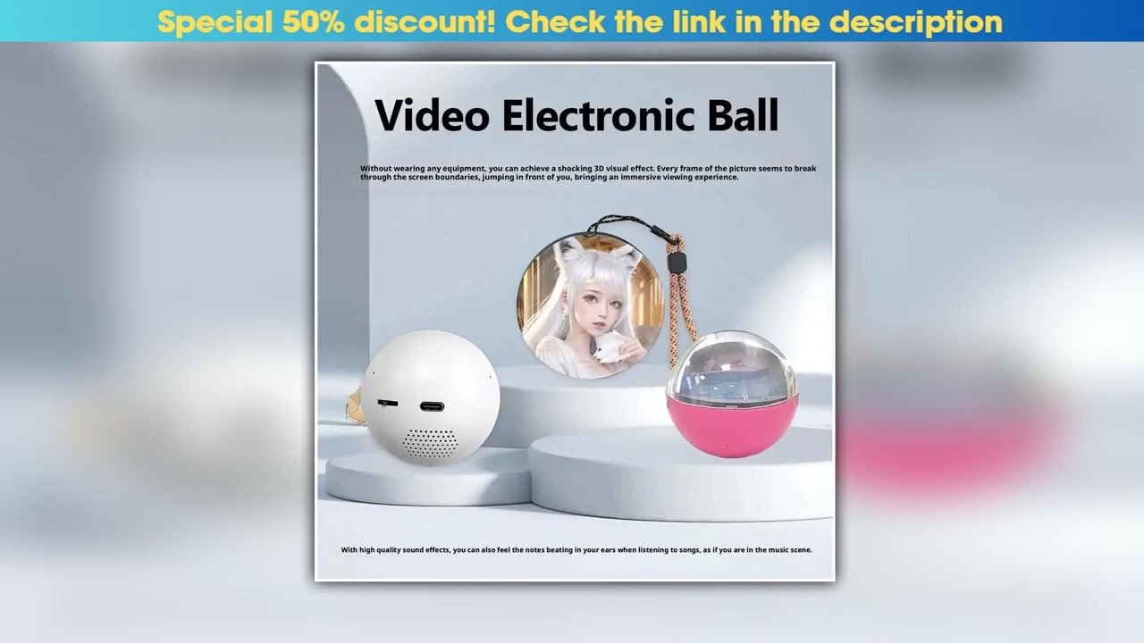 3D Video Crystal Ball DIY Memory Art Glass Ball Lamp Spherical Pixel Display 27inchs Screen 4GB