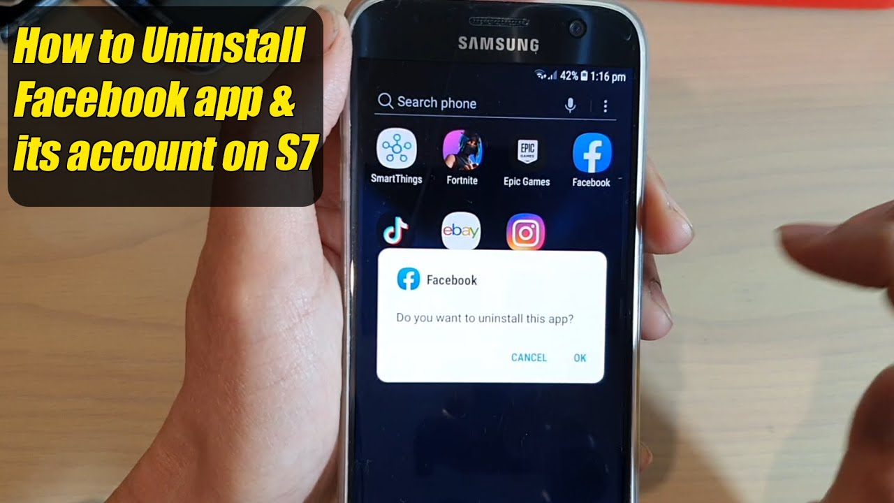 Galaxy S7 How To Remove Facebook App Account 10 2020 Update YouTube