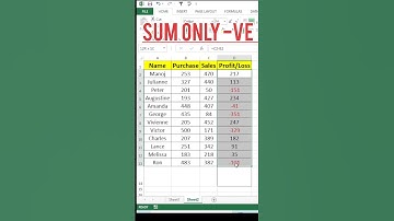 How to Sum Only Negative Numbers in Excel - Easy Tutorial #excel #excelsolutions