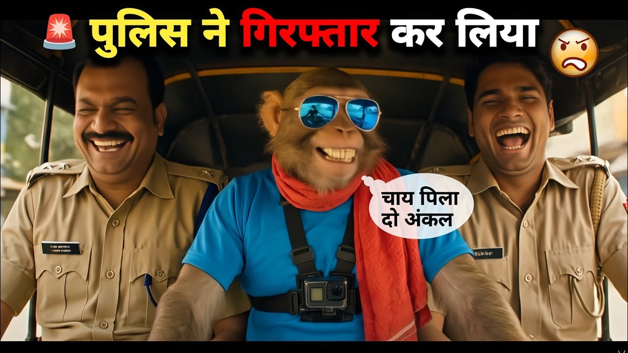 🚨 पुलिस ने गिरफ्तार कर लिया ll Bablu Bandar vlog ll ai monkey ll ai monkey vlog🐵