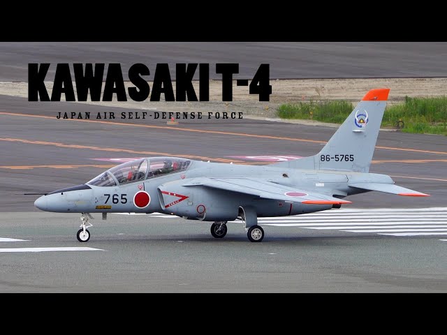 Kawasaki T-4 Trainer Aircraft Takeoff at Fukuoka | Japan Air