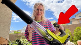 Real Life REVIEW And DEMO Of The Ryobi Leaf Blower