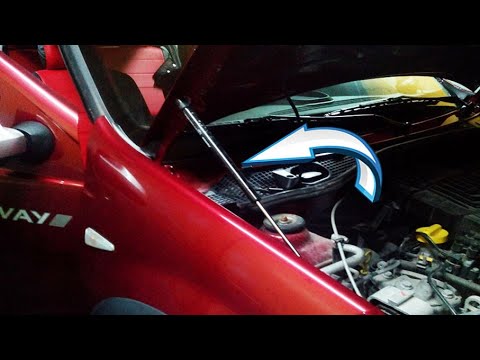 Как поменять газовый упор капота