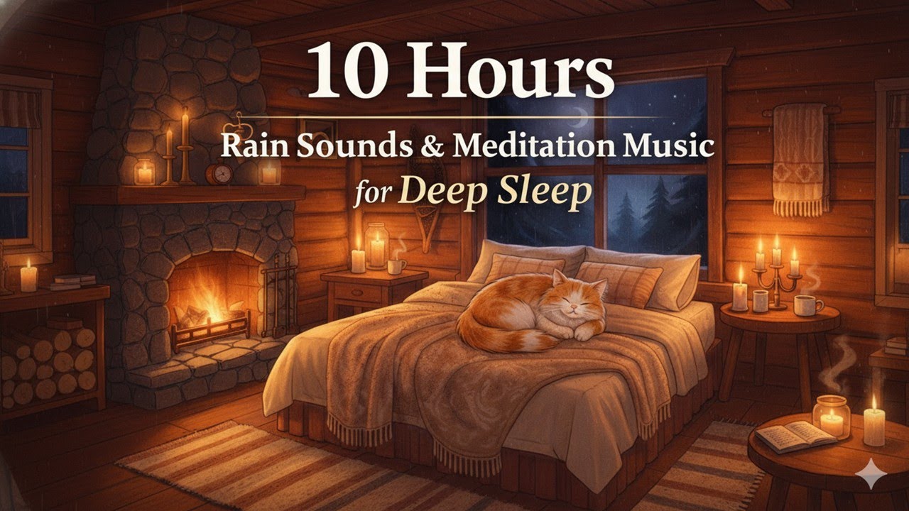 10 Hours Rain Sounds & Meditation Music for Deep Sleep