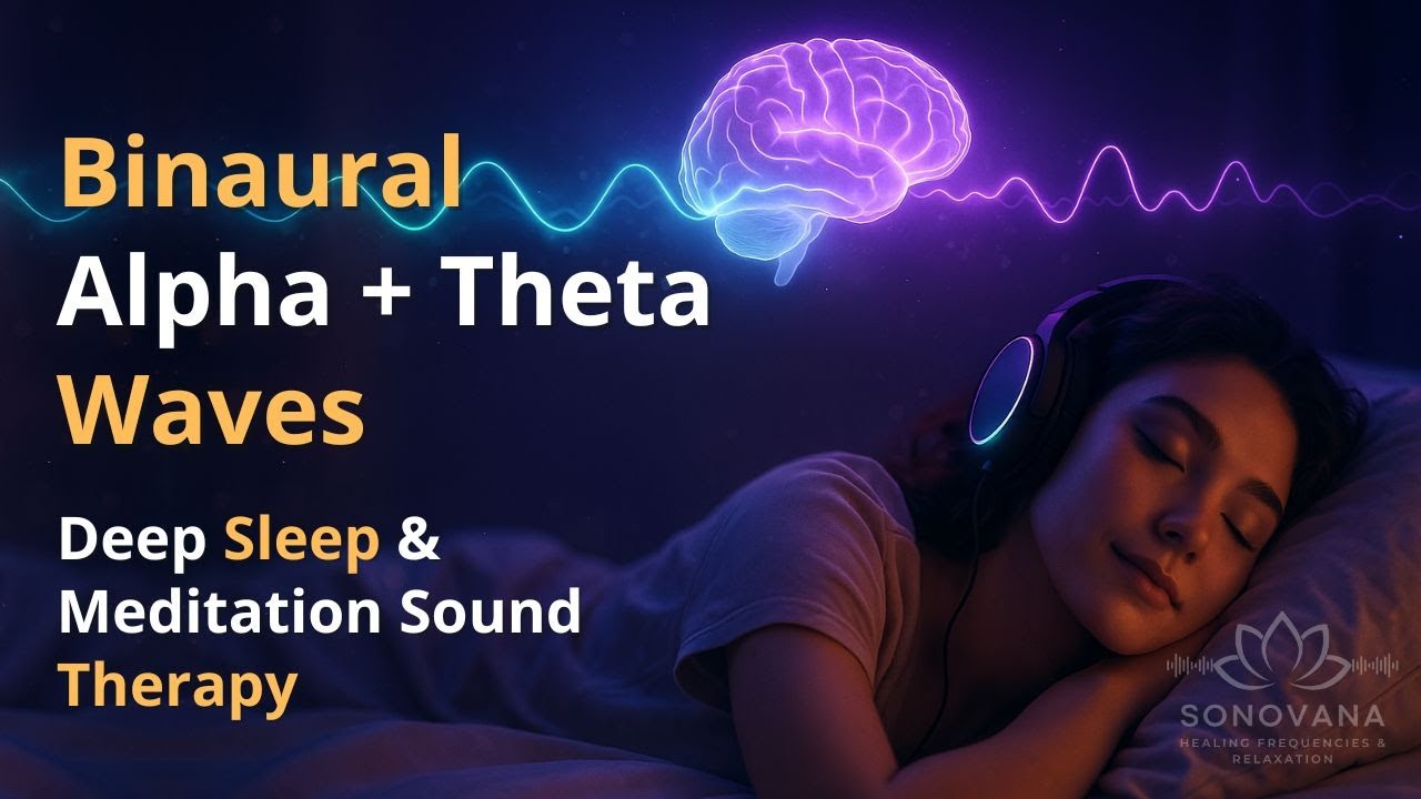 Binaural Alpha + Theta Waves | Deep Sleep & Meditation Sound Therapy # ...