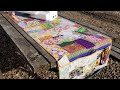 SCRAP BUSTING 2021: Fabric Collage Sewing Machine Mat Table Runner with Pockets