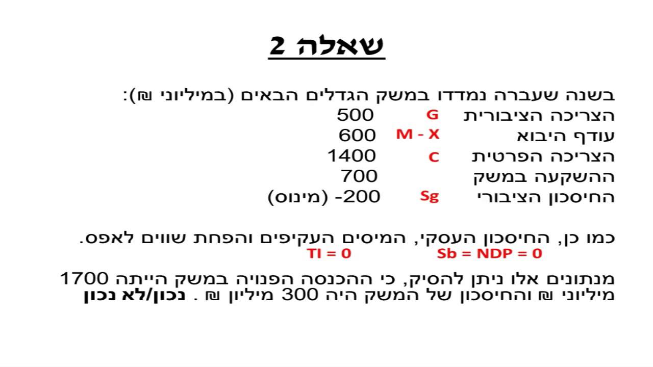 שלבים - מאקרו כלכלה - חשבונאות לאומית