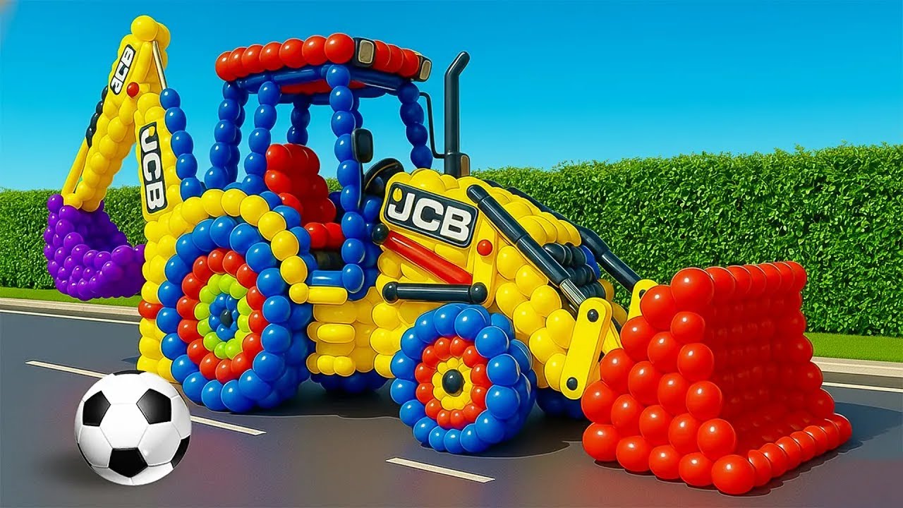 The mascot vibrato assistant JCB and Tractor placed on the football field is popular, co produced 2