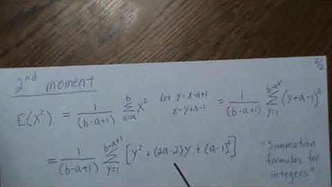 Mean and Variance of a Discrete Uniform Distribution