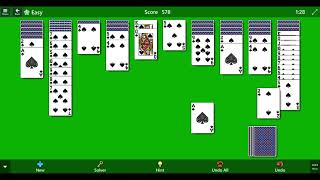 Microsoft Spider Solitaire Video #02 (Easy Setting)