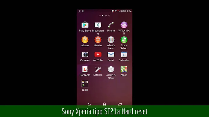 Sony Xperia tipo ST21a Hard reset