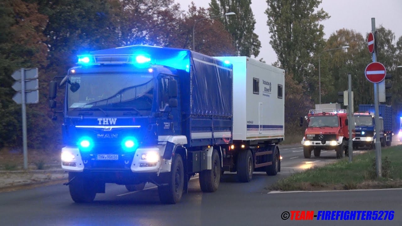 [Katastrophenschutzwochenende] Kolonnenfahrt Feuerwehr + THW + BRK Aschaffenburg