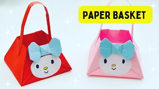 DIY MINI PAPER BASKET / Origami Basket DIY / Paper Craft / Easy craft ideas / Paper Craft New