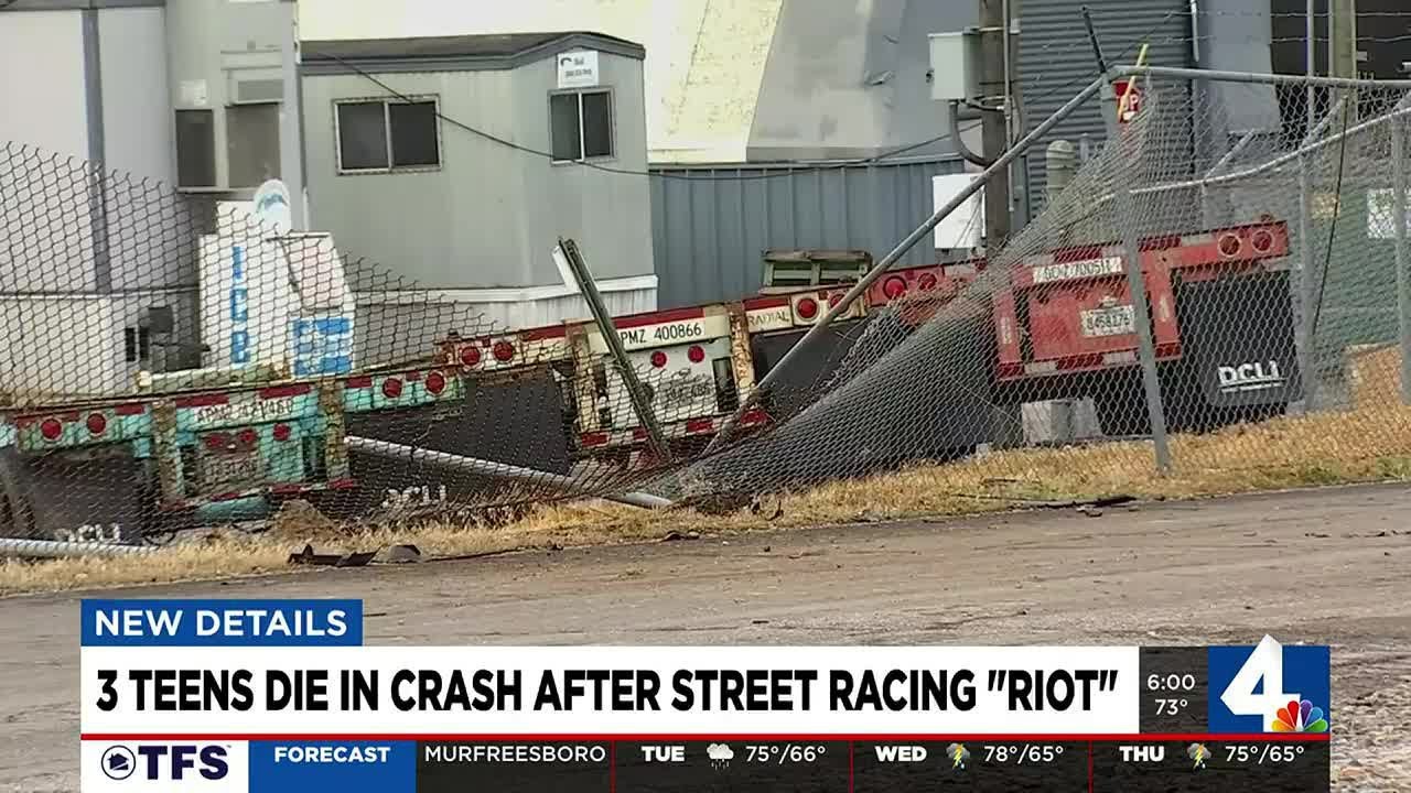 Three teens die in crash after street racing 'riot' - YouTube