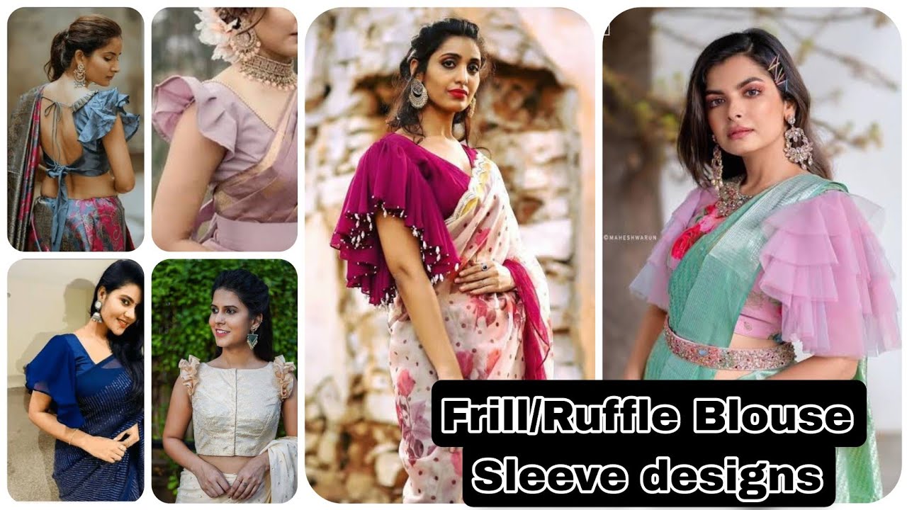 Frill/Ruffle Blouse sleeve designs| New frill/ruffle blouse sleeve design images