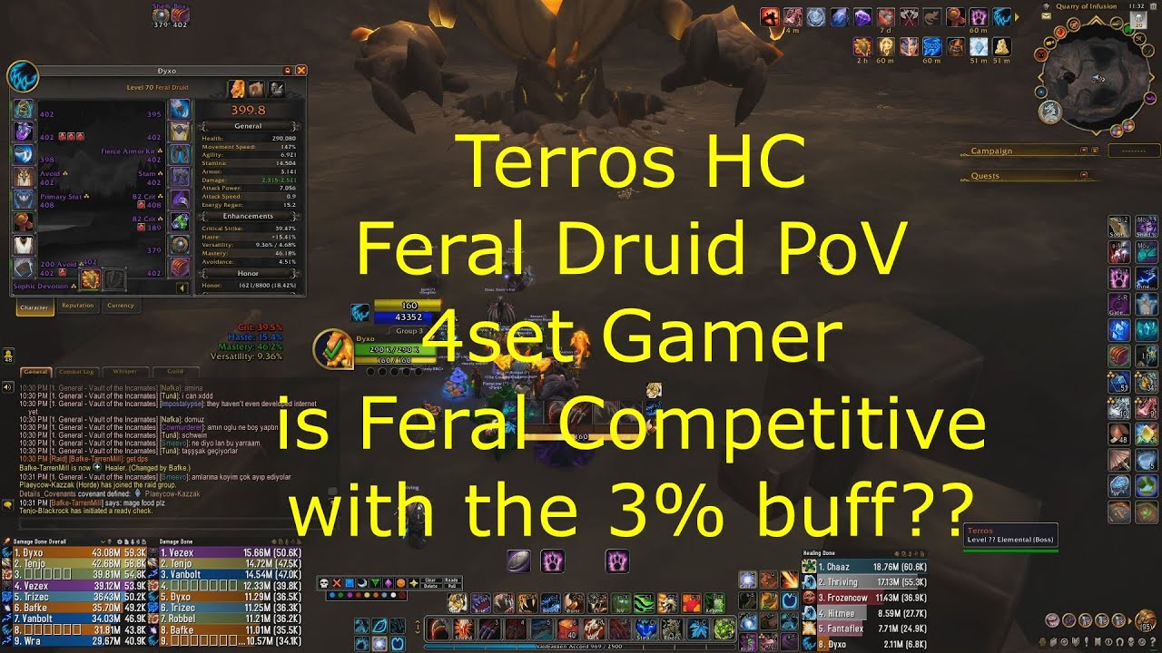 Terros HC - 4set + Feral buff? = Strong ST - Feral Druid PoV - [10.0 Dragonflight]
