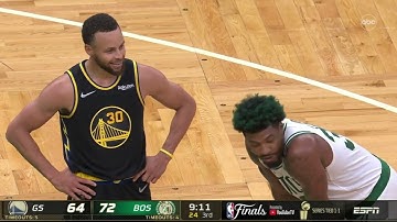 STEPH CURRY ASKS MARCUS SMART "DID I FOUL YOU" LOOL