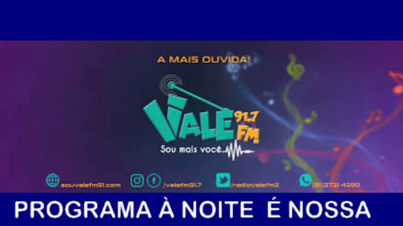 RÁDIO VALE FM 91,7 PROGRAMA A NOITE É NOSSA APRESENTAÇÃO JUNIOR LINO 01042020 COMPARTILHE