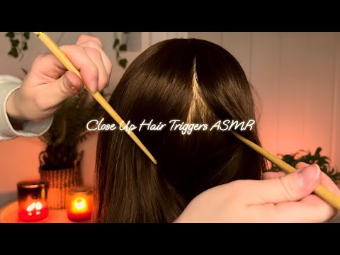 ASMR Super Slow Hair Triggers with Gentle Whispering | Hair Brushing, Parting, Scalp, Combing, Nails