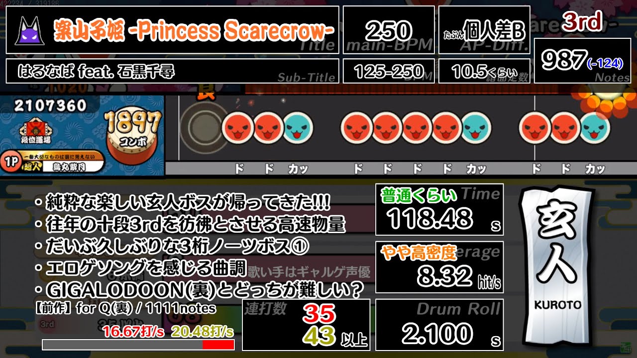 段位道場2025 玄人～達人(人段位)まとめ【太鼓さん次郎】