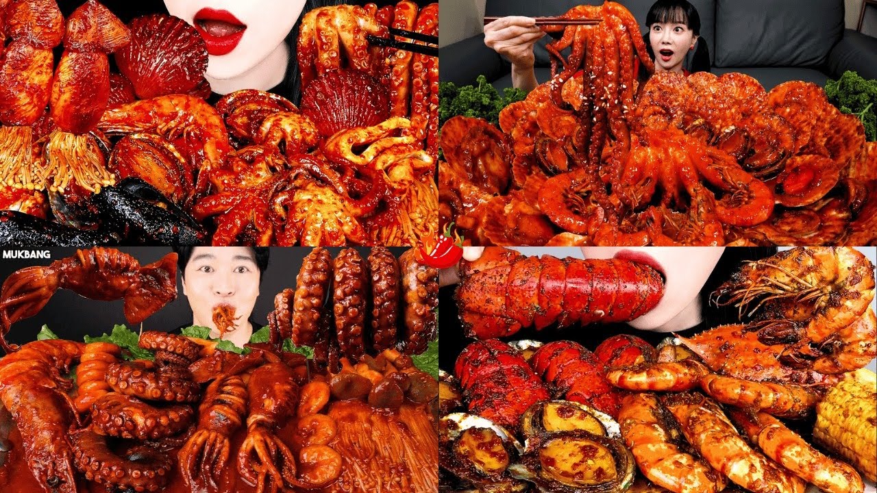 🥵BURNING HOT SEAFOOD CHALLENGE!🔥 Octopus, Lobster & Crab MUKBANG Compilation 🐙🌶