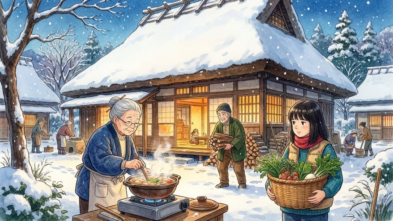 A Peaceful Winter Day in a Japanese Minka | Studio Ghibli Inspired Cozy Life Animation