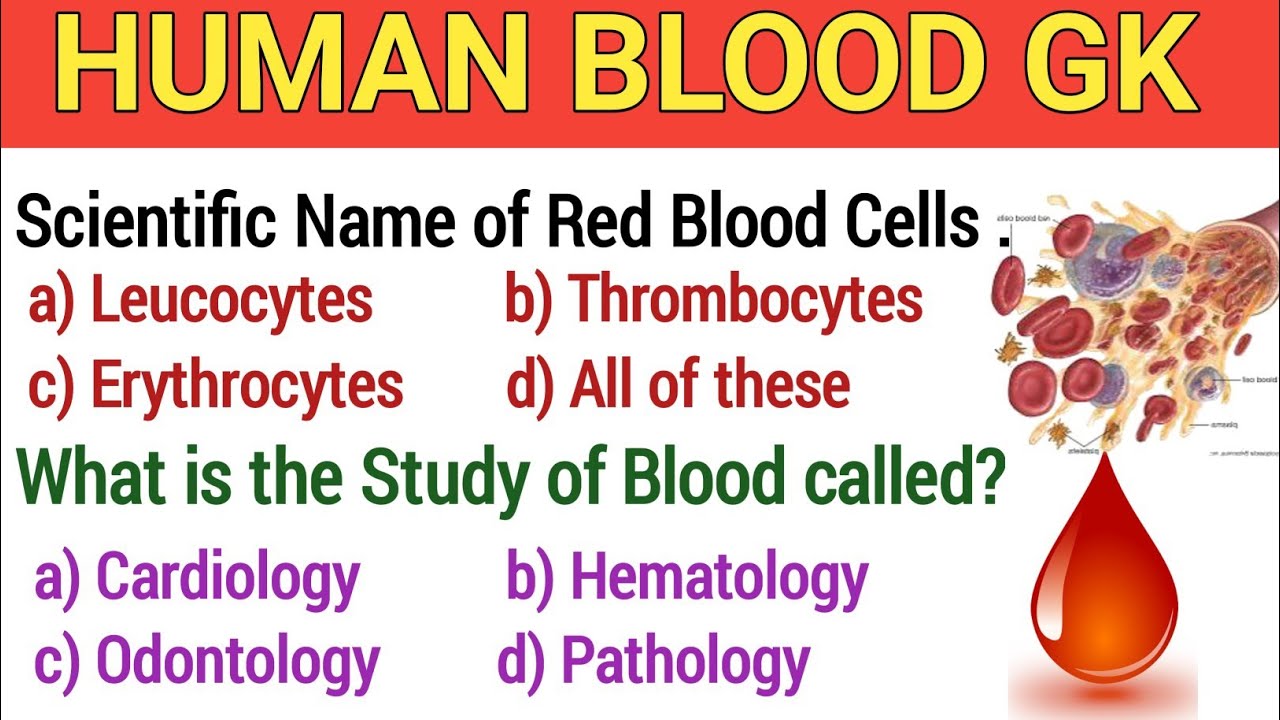 Human Blood GK Questions and Answers || Human Body  Science GK || General Knowledge || Gyan Kalam