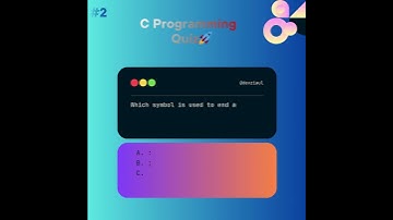 C Programming MCQ | Which Symbol Ends a Statement in C? #shorts #cprogrammingquiz