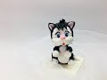 Котёнок из мастики /how to make a kitten (kitty) cake topper/como fazer um bolo de gatinho (gatinho)