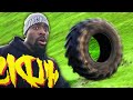 Rolling Downhill Inside A Tractor Tyre!