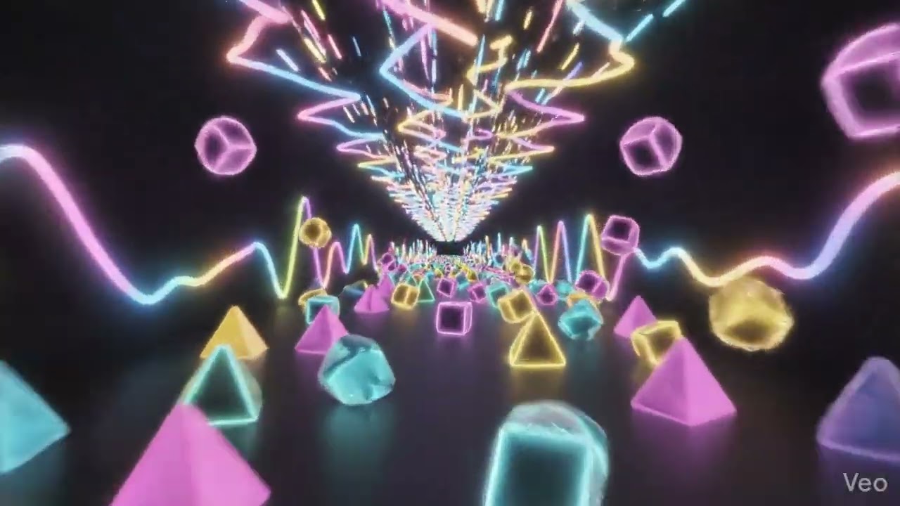 Playful Neon VJ Loop 🎉 | Fun Colorful Dance Floor Background | Party Stage Visuals 4K