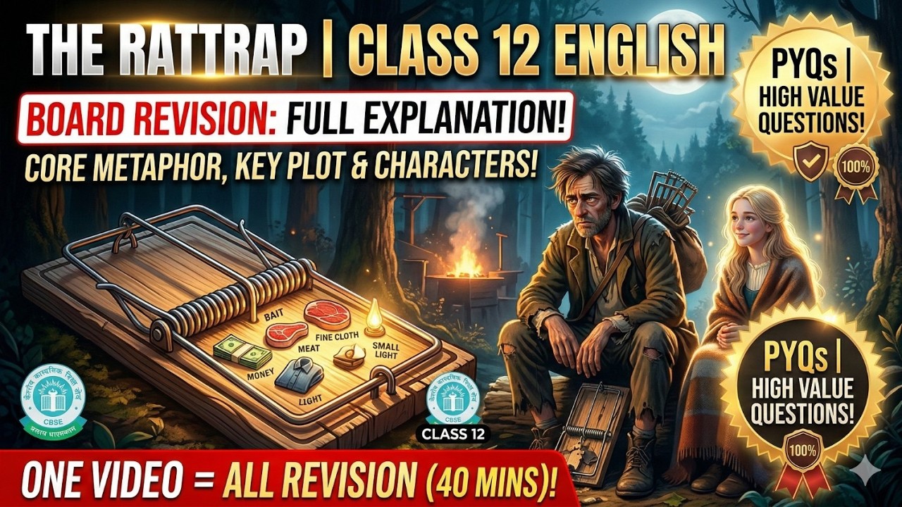 The Rattrap 🐀 Class 12 English | Theme, Core Metaphor, Character Sketches & PYQs 🔥 #cbse2026 #ncert